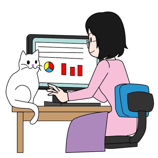 在宅勤務の女性労働者